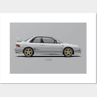 Impreza WRX Coupe (GC8F) Silver Posters and Art